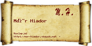 Mór Hiador névjegykártya